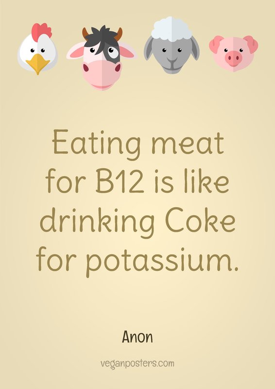 Eating meat for B12 is like drinking Coke for potassium.