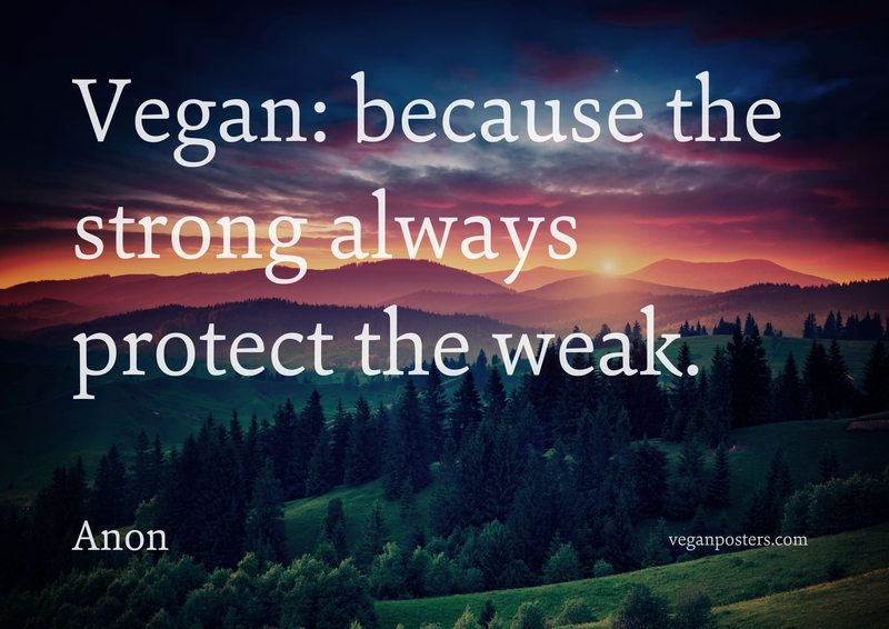 Vegan: because the strong always protect the weak.