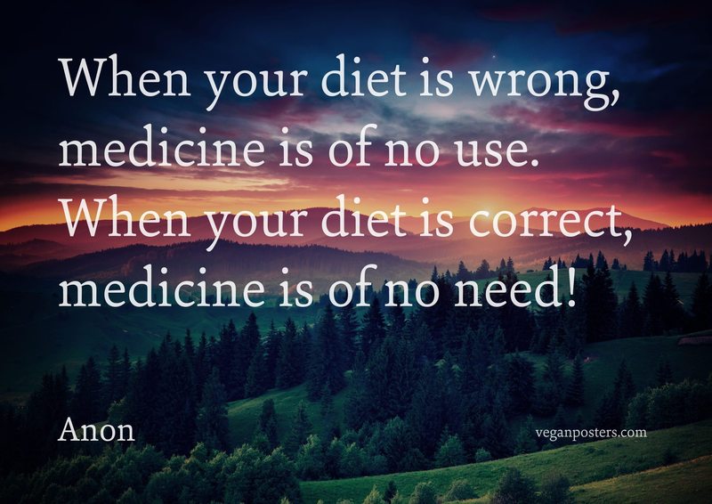 When your diet is wrong, medicine is of no use. When your diet is correct, medicine is of no need!