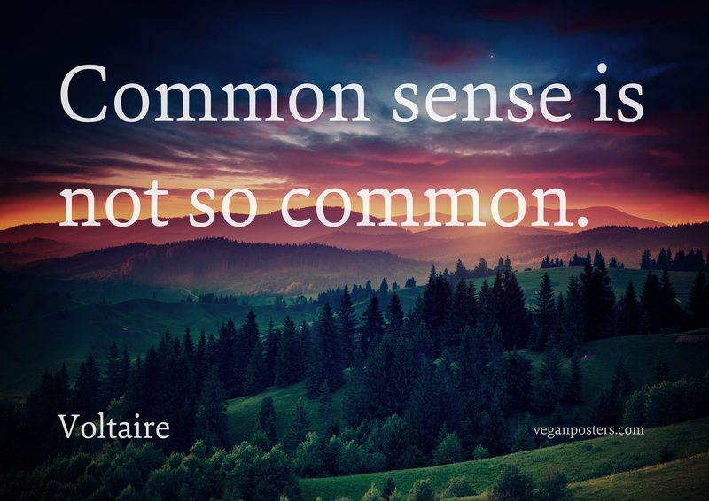Common sense is not so common.