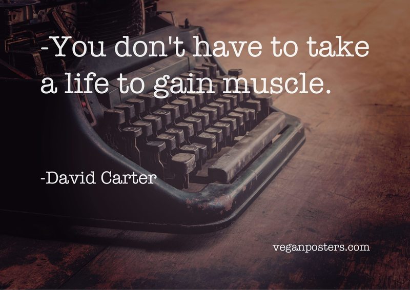 You don't have to take a life to gain muscle.