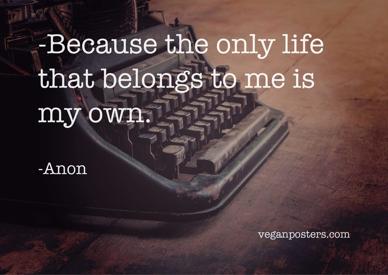 Because the only life that belongs to me is my own.
