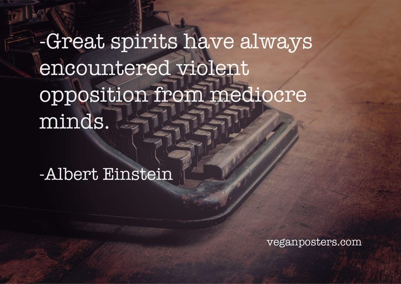 Great spirits have always encountered violent opposition from mediocre minds.