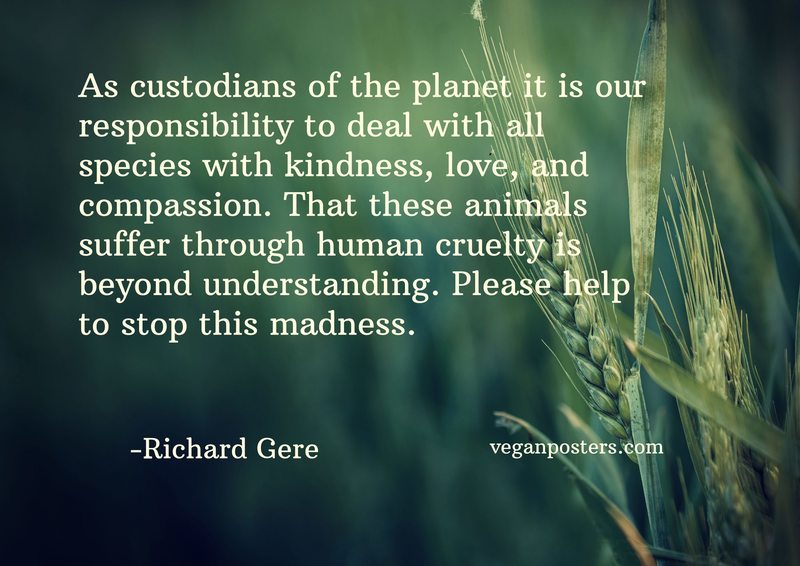 As custodians of the planet it is our responsibility to deal with all species with kindness, love, and compassion. That these animals suffer through human cruelty is beyond understanding. Please help to stop this madness.