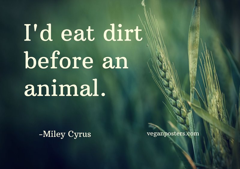 I'd eat dirt before an animal.