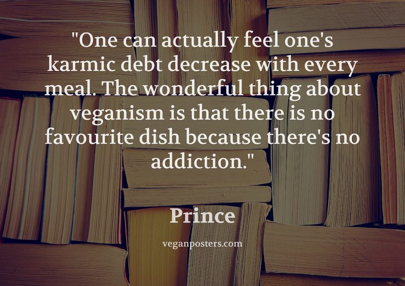 One can actually feel one's karmic debt decrease with every meal. The wonderful thing about veganism is that there is no favourite dish because there's no addiction.