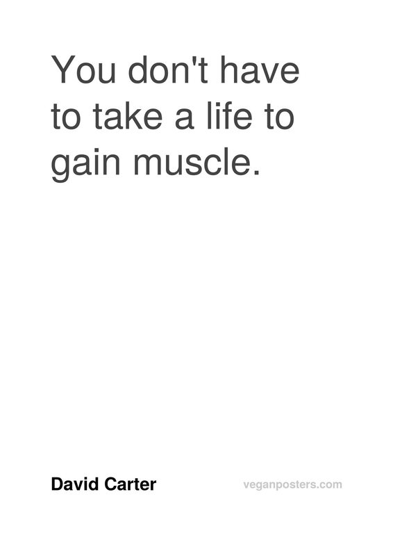 You don't have to take a life to gain muscle.