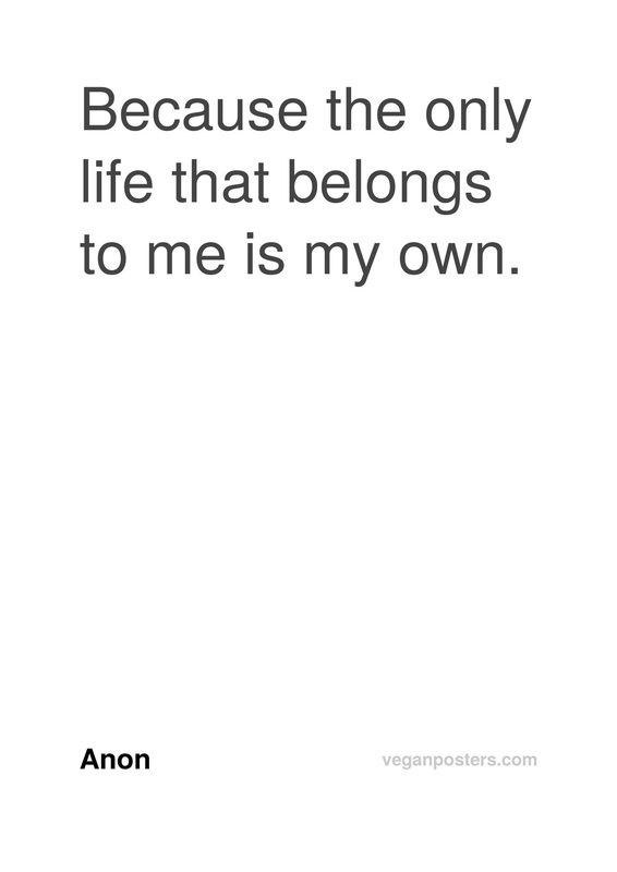 Because the only life that belongs to me is my own.