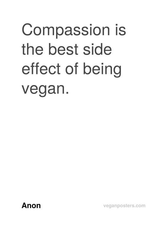 Compassion is the best side effect of being vegan.