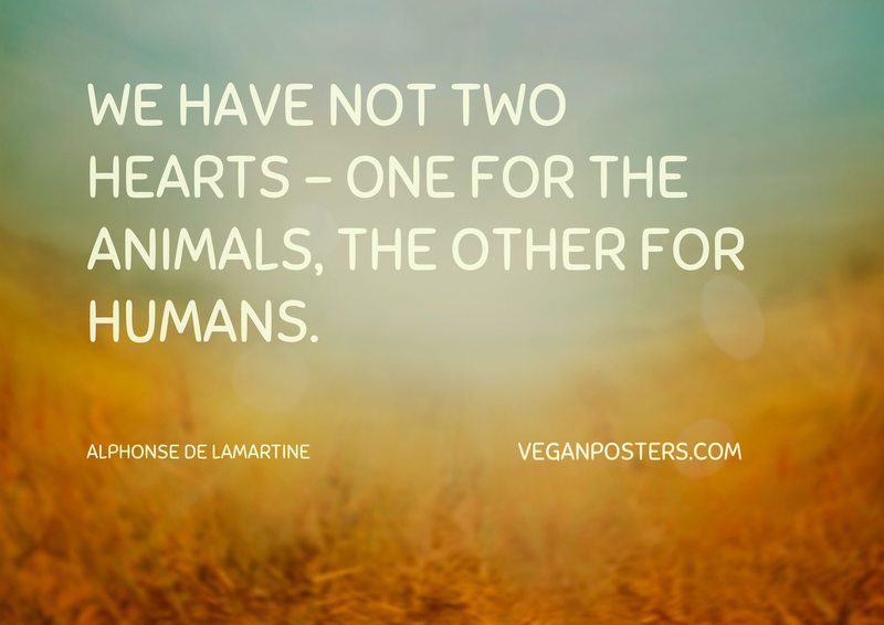 We have not two hearts - one for the animals, the other for humans.