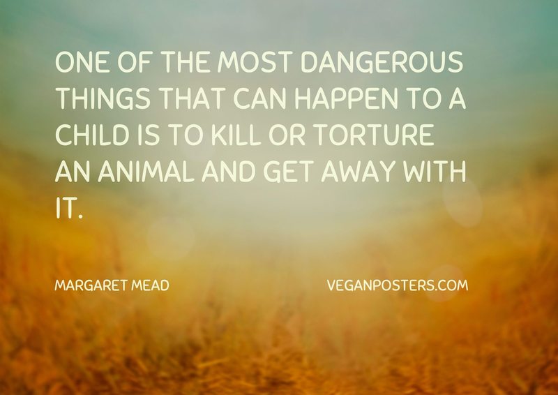One of the most dangerous things that can happen to a child is to kill or torture an animal and get away with it.