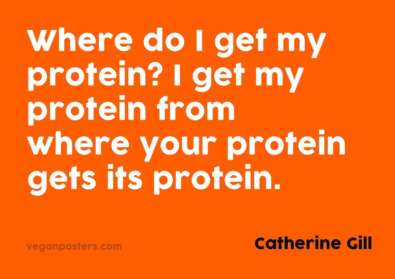 Where do I get my protein? I get my protein from where your protein gets its protein.