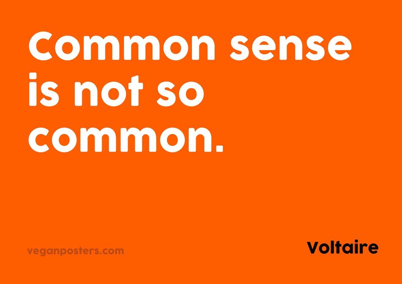Common sense is not so common.