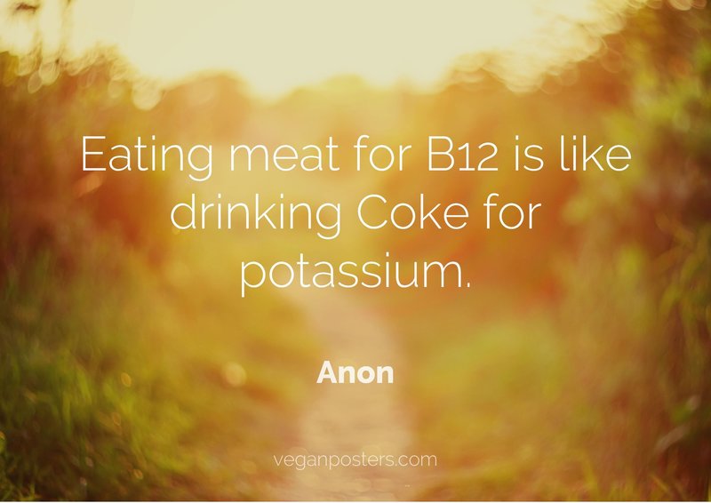Eating meat for B12 is like drinking Coke for potassium.